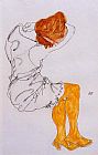Egon Schiele Canvas Paintings - The Sleeping girl